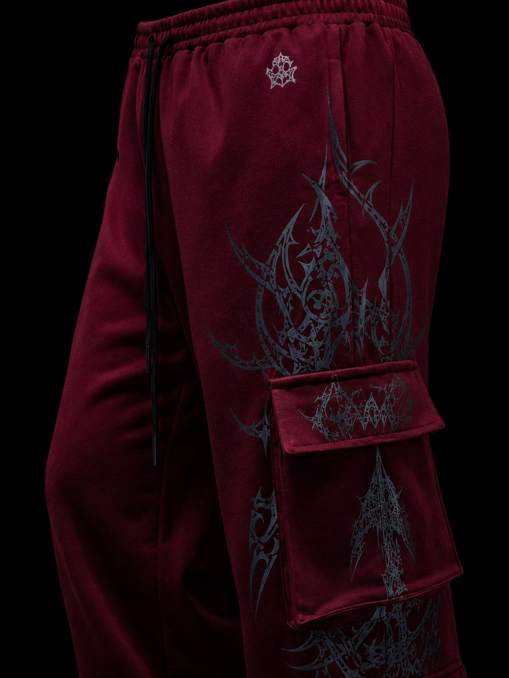 BREATHEDIVINITY - Women’s Dark Spectre Uncuffed Luxury Cargos [Crimson Red]